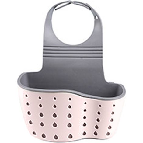 Sac suspendu pour robinet de cuisine, panier de rangement de Drainage d'évier, sacs muraux rose. (1/5)