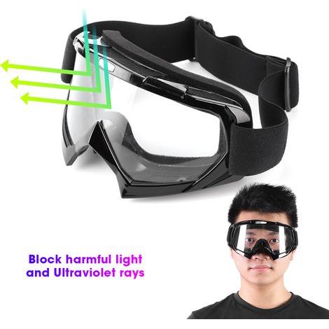 Helmbrille, winddicht, staubdicht, Sportbrille für Motorrad-Offroad-Fahrten im Freien (Schwarz) (1/5)