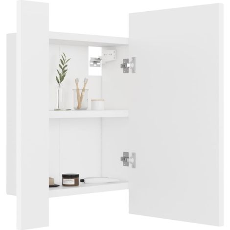 Armoire de salle de bain à miroir à LED Blanc 40x12x45 (1/5)