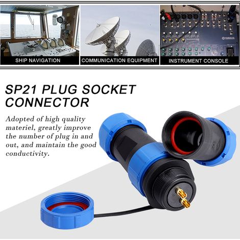 SP21 IP68 2-poliger wasserdichter Kunststoff-Luftfahrtstecker (2-polig) (1/5)