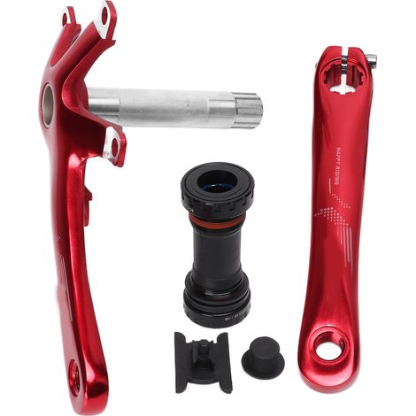 VIARON Bras de Pédalier en Alliage d'Aluminium 130mm BCD pour Vélo Route Pliable - Manivelle Creuse avec Boîtier de Pédalier Rouge (1/5)