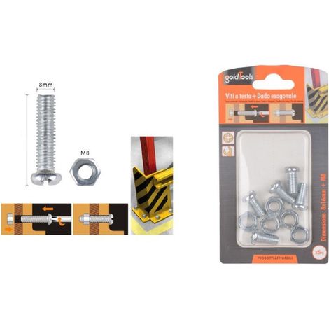 Trade Shop - SET 5 PZ VIEW CROCE TONDA 8X16 MM MIT EXAGON DAID M8 90982 - (1/2)