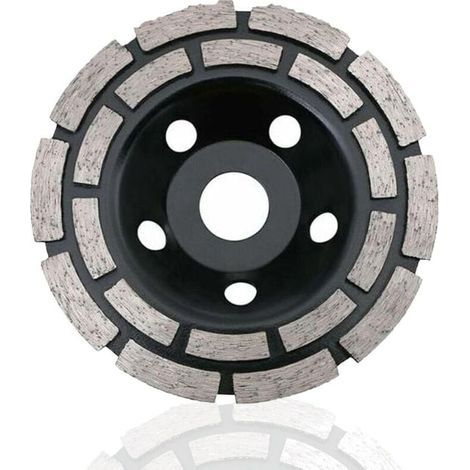 Disque Diamant, Diamant à Meuler Béton 115 x 22,2 mm Double Rangée, Meule Diamantée Universelle pour Poncer Béton, Pierre, Granit Chape, Maçonnerie, Usage Universel (1/4)