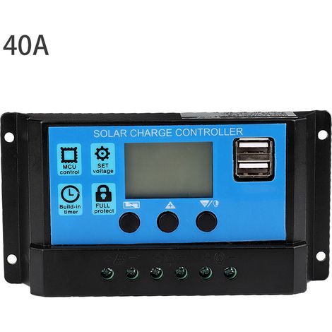 Contrleur PWM de contrleur de charge solaire automatique 40A 12V 24V (40A) (1/5)