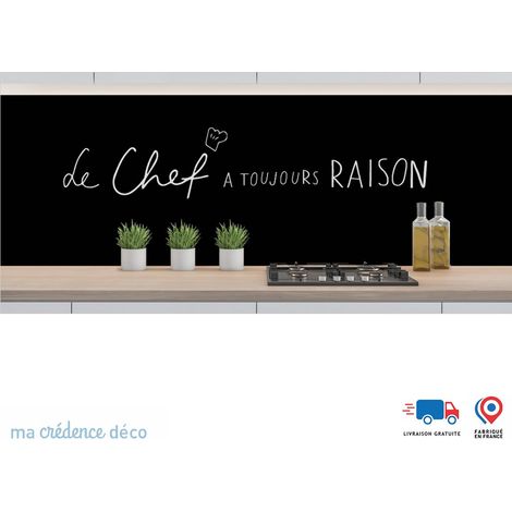 Crédence : LE CHEF A TOUJOURS RAISON 2 - Alu composite - 60 - 120 (1/3)