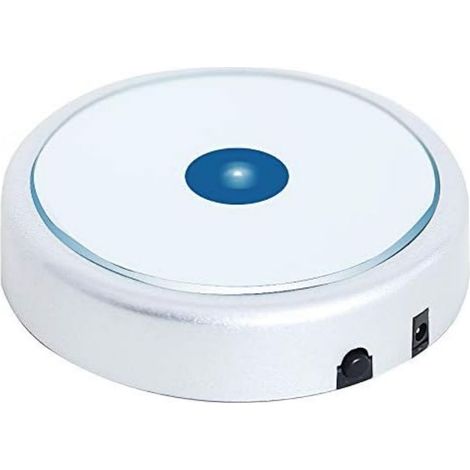 (argent) Présentoir rond antidérapant avec base lumineuse LED dans une variété de couleurs, convient pour les œuvres d'art en cristal de verre (1/5)