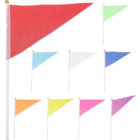 Lot de 9 petits drapeaux à main, mini drapeaux à agiter, petits drapeaux de jardin en polyester (1/5)