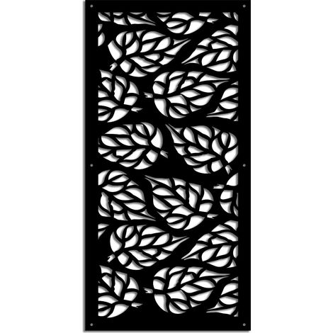BUTTERLEAF - Panneau ajouré en PVC - Brise-soleil - Dimension : 50x150 cm - Couleur : noir