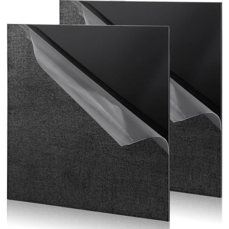 Plaque Acrylique Noir 2 Pièces, 300 x 300 x 3 mm Feuille Acrylique, Plaque Plastique avec Film Protecteur, Découpables au Laser, pour Cadre Photo,Projet Présentation,Peinture (1/5)