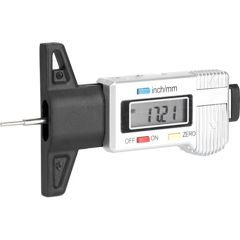 Jauge de profondeur de sculpture de pneu 0-25,4 mm/1 pouce, mesureur d'usure de bande de roulement pour voiture, usage multiple, blanc (1/4)