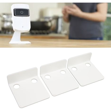 Acryl-Wandregal für Überwachungskameras – 3 Klebehalterungen ohne Bohren, mit Kabelclips (1/5)