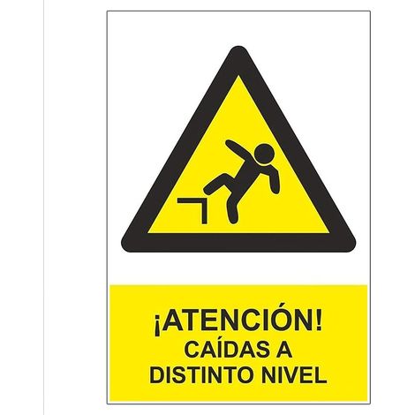 Señal Atencion caidas a Distinto nivel PVC 30x40cm  Amarillo