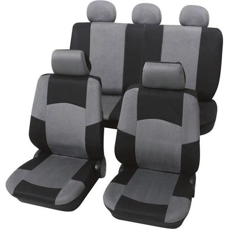 Petex 24274918 fundas de asiento poliéster negro 17 piezas