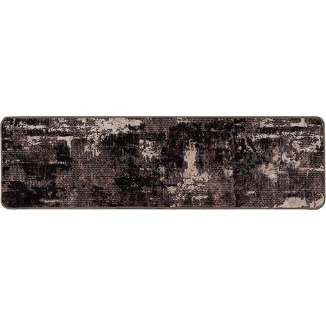 Rug Runner MARSA Black 50 x 200 cm Polyester and PVC vidaXL