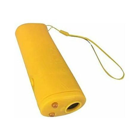 Appareil de dressage pour animaux de compagnie, répulsif de dressage à ultrasons portable 3 en 1 pour chien avec lampe de poche LED anti-aboiement Arrêt anti-aboiements pour chiens (jaune)