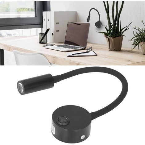 Spot LED flexible 3W pour chambre d'hôtel, lampe de chevet LED 4000K, lampe de lecture, lampe pour tableau (1/5)