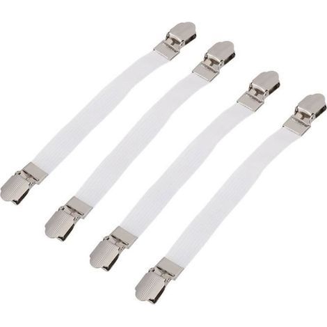 Atyhao Attaches de sangles de drap de matelas 4 pcs Élastique Crisscross Lit Matelas Feuille Sangles Double Tête Clips Pince-Ywey (1/5)