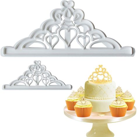 Kronen-Ausstechform-Set (2-teilig), kronenförmige Form für Cupcakes, Zuckerpaste-Dekoration, Gebäckwerkzeug für Teig und Ton (1/4)