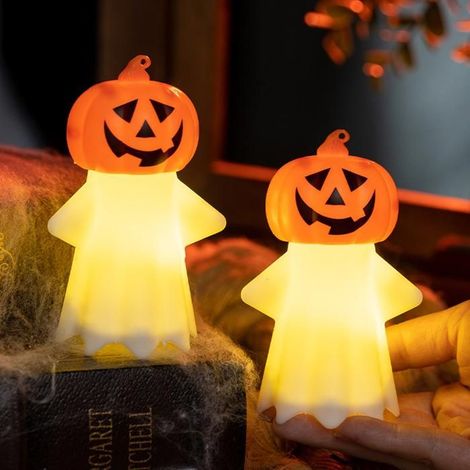 Fantômes lumineux - LEYUANDODO - Lot de 2 - Bougies LED - Décoration Halloween - Résistants et réutilisables (1/4)