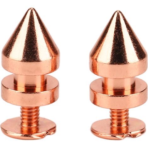 100 jeux de rivets coniques haute dureté en or rose, 8x13,5 mm, pour la fabrication d'accessoires de vêtements, sacs et chaussures. (1/5)