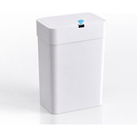 Poubelle 15L avec Capteur, Couvercle Automatique, Blanche (1/5)