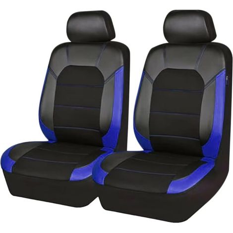 Lot de 2 Housses de siège Avant de Voiture, pour Renault Clio 4 2014-2019 Respirantes Antidérapantes Sièges Avant,D Blue (1/4)