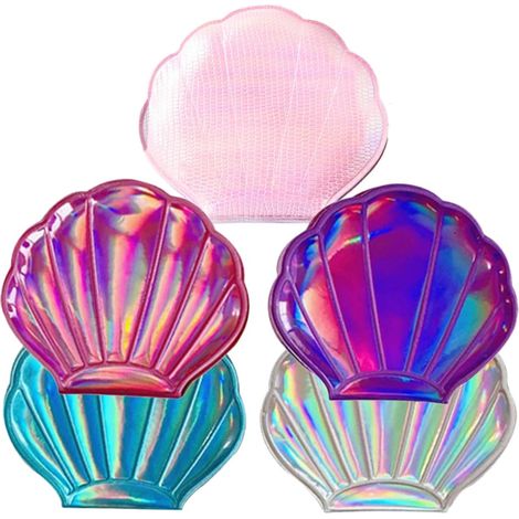 Lot de 5 Miroirs Petits, Assortis Argenté/Rose/Bleu/Violet/Pêche, Usage Quotidien