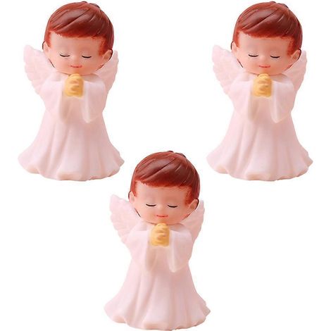 Lot de 3 statuettes d'anges en prière, figurines d'anges créatives, décoration pour la maison ou le bureau-6.50X4.00X4.00CM-White (1/3)