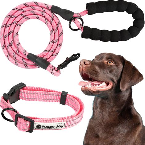 LEASH AND COLLAR TUTUMI PJ-036 PINK