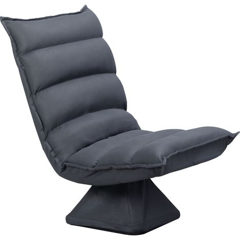 Fauteuil pivotant dossier inclinable gris foncé revêtement souple respirant 62 x 70 x 95 cm (1/5)