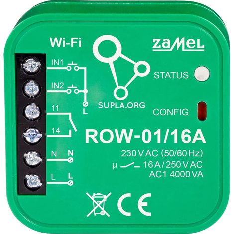 Zamel ROW-01 16A récepteur Wi-Fi vert compact