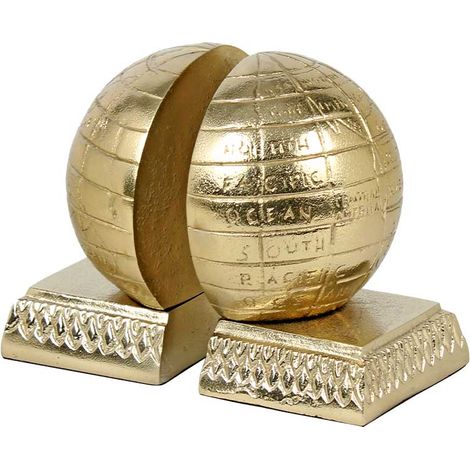 Serre livres globe doré 15x12x14cm