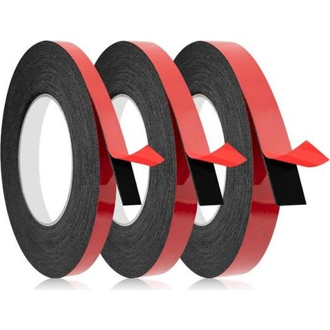 3 Rouleaux Ruban Adhésif Double Face Extra Fort 10m 10mm,12mm,15mm Imperméable, Haute Adhésion, Résistant aux Hautes Températures (1/5)