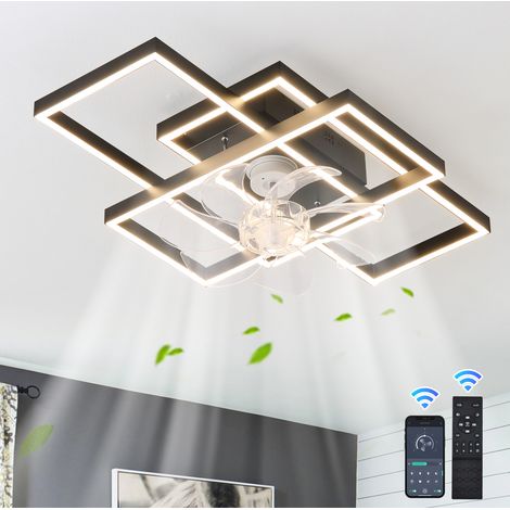 Ganeed – Ventilateur de plafond LED 68W – Télécommande silencieuse – 6 vitesses – Température couleur réglable 3000K à 6500K – Pour 10-25 m²