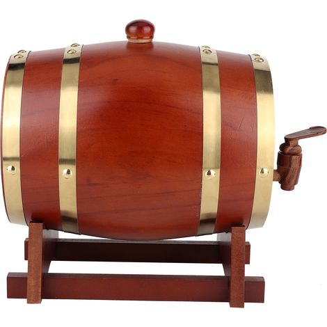 Baril de vin en bois de pin Vintage 3L, accessoires de brassage, équipement de brassage à domicile, marron foncé (1/5)