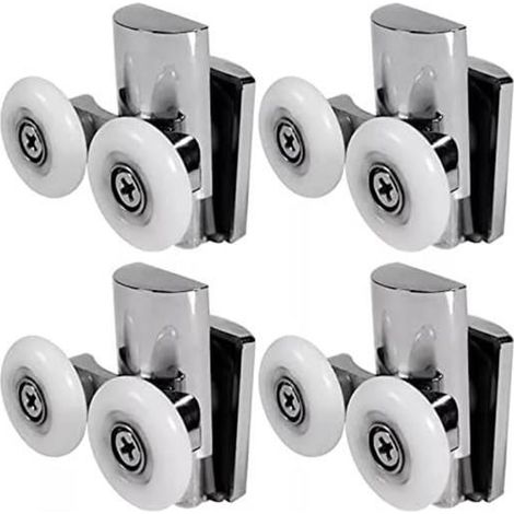 Roulettes de Porte de Douche,23 mm Roues en Haut ou en Bas, porte Coulissante Douche pour Cabine Salle de Bains Porte en Verre (1/4)
