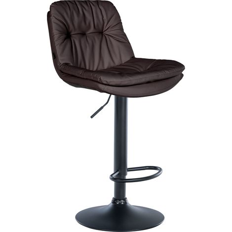 Sgabello da bar in similpelle Laurel marrone Metallo nero opaco