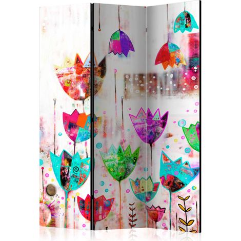 Paravent 3 Volets "Colorful Tulips" 135x172cm (1/2)