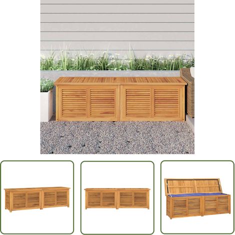 The Living Store Gartenbox mit Beutel 175x50x55 cm Massivholz Teak - Gartenbox - Teakholz Gartenbox - Outdoor Möbel - Außenaufbewahrung - Gartenmöbel