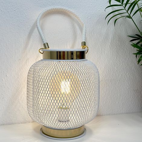 LED Tischlampe Laterne Dekolampe -D781289-Weiß