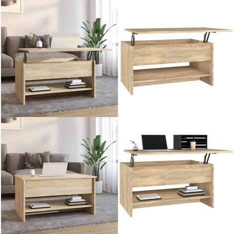 Table basse Chêne sonoma 80x50x40 cm Bois d'ingénierie - Table Basse - Meuble Salon - Table D'appoint - Design Moderne - Bois D'ingénierie - Home & Living (1/5)