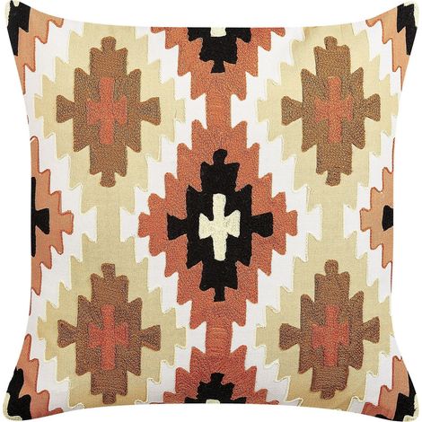 Throw Cushion SERAMPORE Cotton 50 x 50 cm Multicolour Geometric Pattern