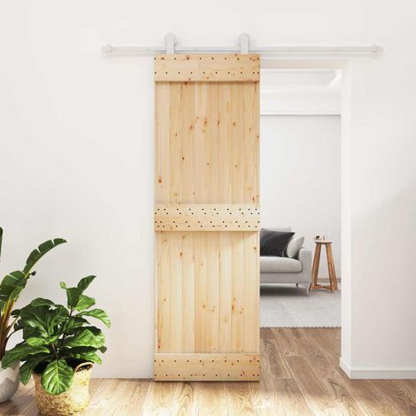 vidaXL Porta scorrevole Naturale e Bianco 70 x 210 cm