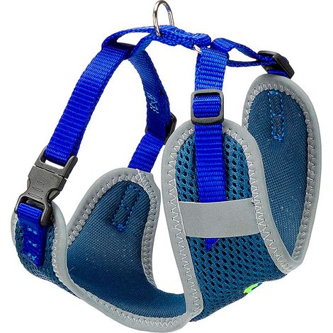 Ferplast NIKITA P Harnais pour chiens en nylon respirant avec coutures réfléchissantes. Différentes tailles et couleurs.. Variante XS - Misure: A: 19-26 cm B: 28-40 cm 10 mm - Bleu