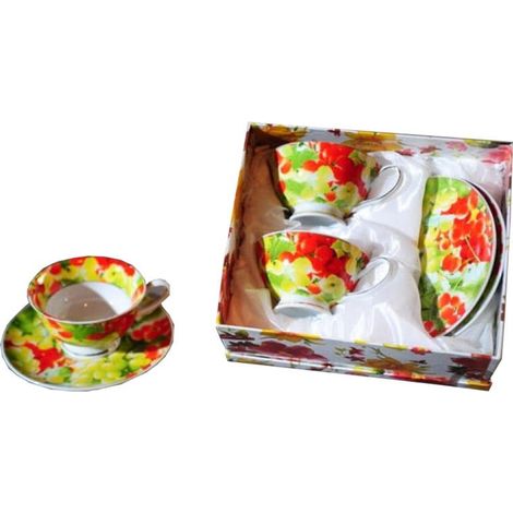 Juego de café con motivo floral (1/2)