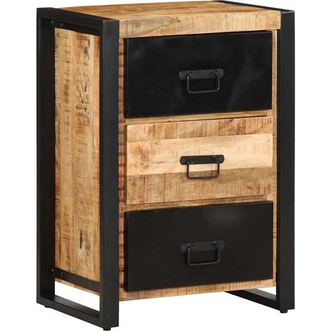 Schubladenschrank 50x35x70 cm Raues Massivholz Mango
