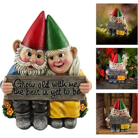 Dekorativer Gartenzwerg, Liebespaar, Harzfigur für den Innen- und Außenbereich (1/5)