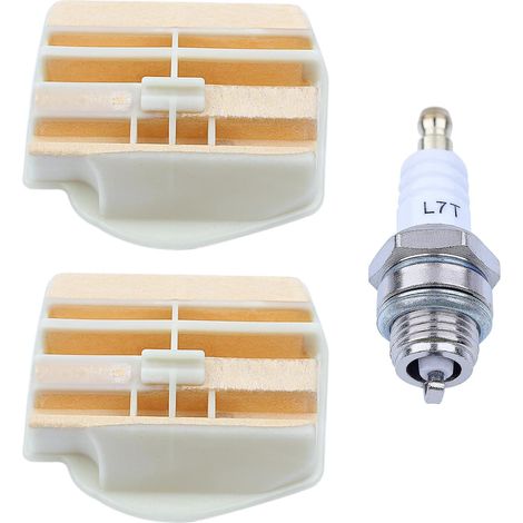 Filtro aria LinDuxe da 2 pezzi per motosega Husqvarna 445 450 Rancher 450 e II 445E II con candela di accensione, parti di ricambio per 503443201 531309681 544080803