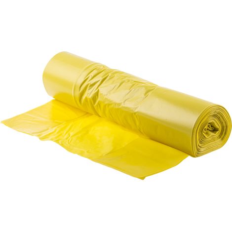 Rs Pro – Sac poubelle jaune 200µm – Boîte de 50 sacs – Haute performance pour déchets lourds – Plastique résistant