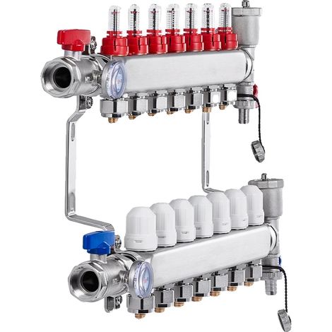 Manifold de Tubes PEX, Construction Durable, Distribution Efficace de Chaleur, 7-Branche (1/2)